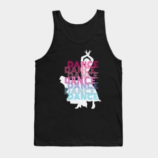 Dancer With Dance Retro Look Lettering Tank Top